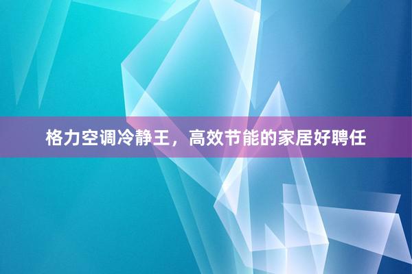 格力空调冷静王,高效节能的家居好聘任