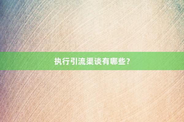 执行引流渠谈有哪些?
